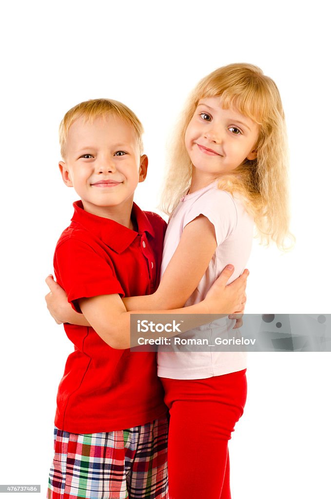 boy and girl boy and girl isolated on a white background 2015 Stock Photo