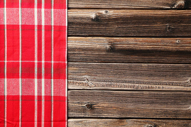 istock Napkin on brown wooden background 476737788