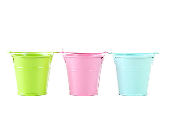 istock Colorful buckets isolated on white 476739026