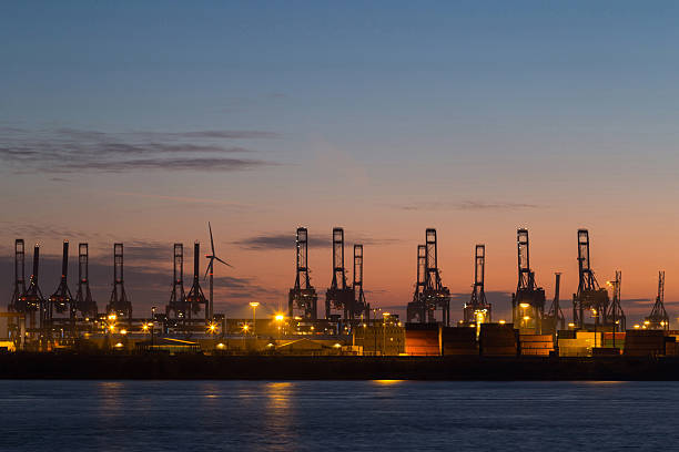 istock Cargo Terminal in Hamburg Port at dawn 476739406