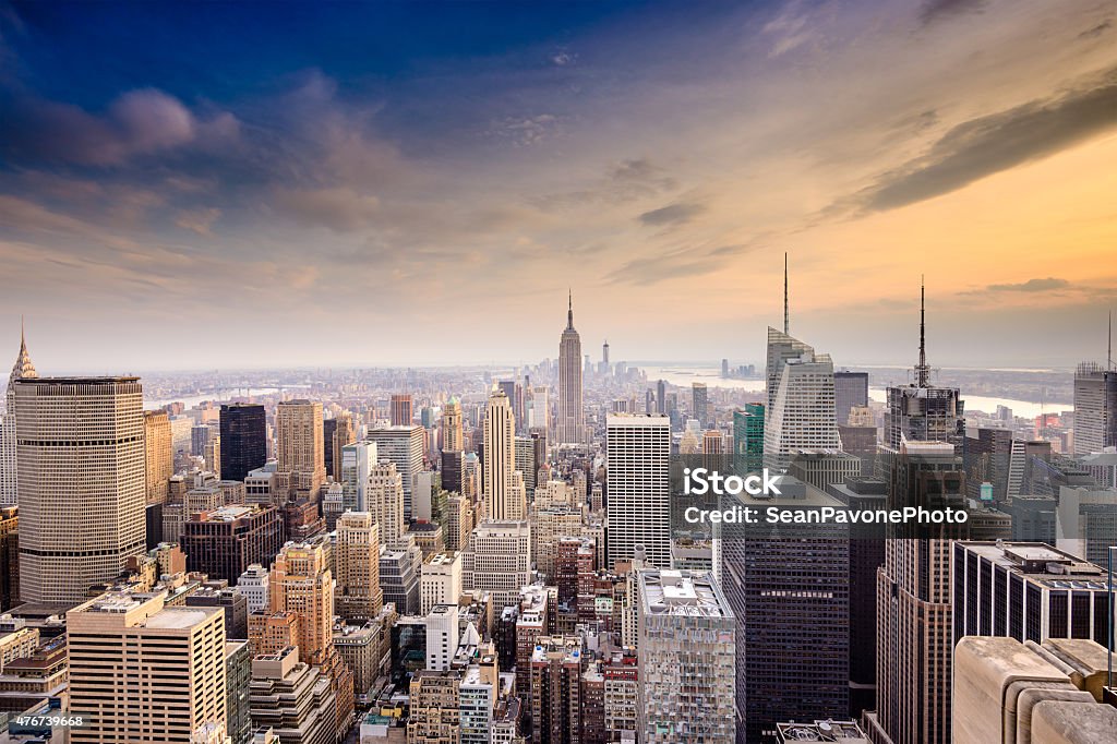 New York City Skyline New York City, USA famous skyline over Manhattan. Day Stock Photo