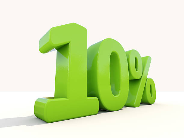 istock 10% percentage rate icon on a white background 476739749