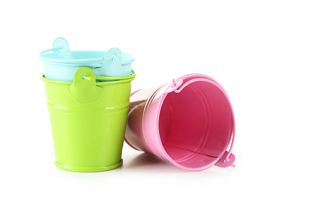 istock Colorful buckets isolated on white 476740144