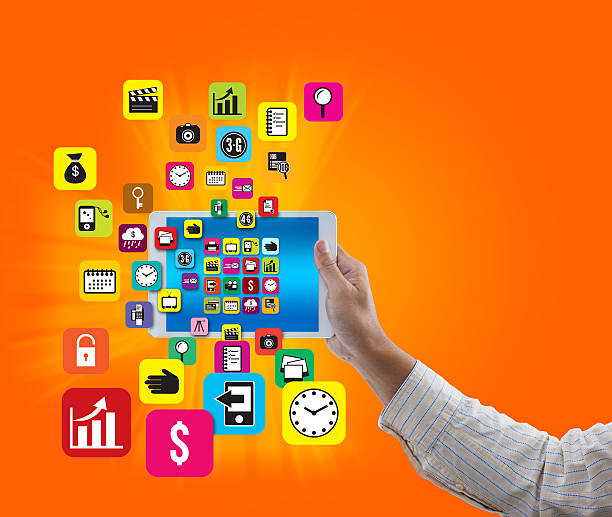 istock digital tablet with colorful application and social media icon 476740687
