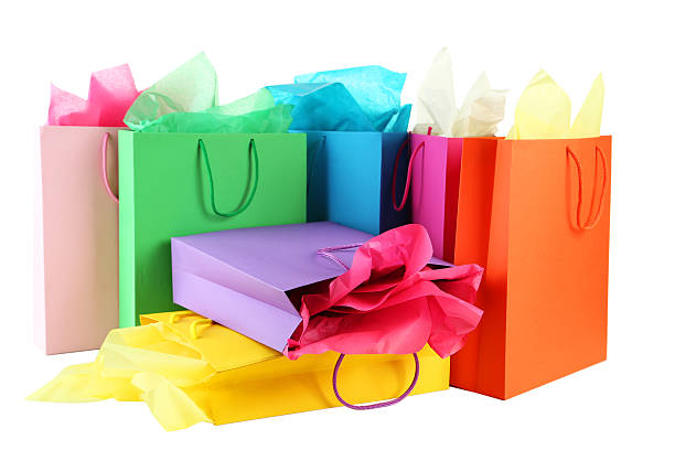 istock Colorful shopping bags isolated on white 476740862