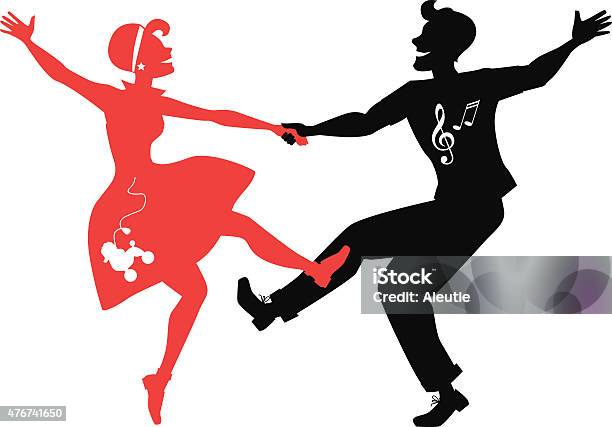 Rockabilly Rock Stock Illustration - Download Image Now - 1950-1959, Dancing, Poodle Skirt