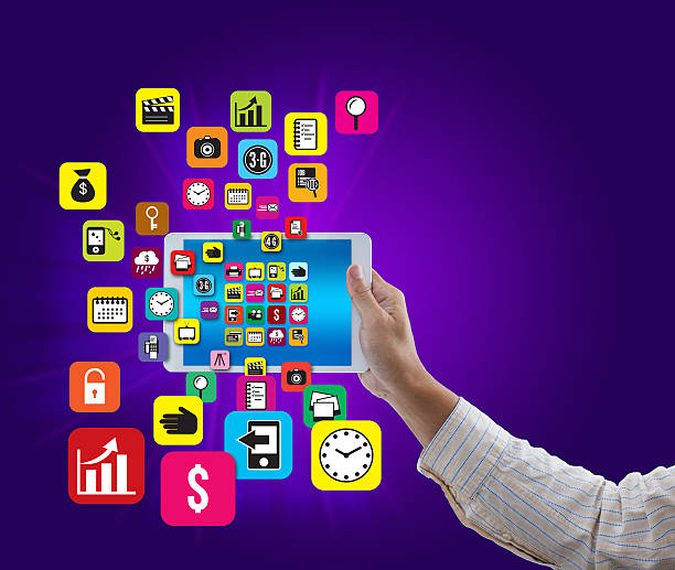 istock digital tablet with colorful application and social media icon 476745915