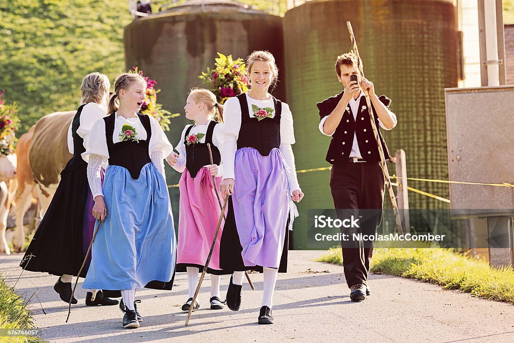 Swiss la agricultura familiar en el Festival del otoño en forma anual - Foto de stock de Adolescente libre de derechos