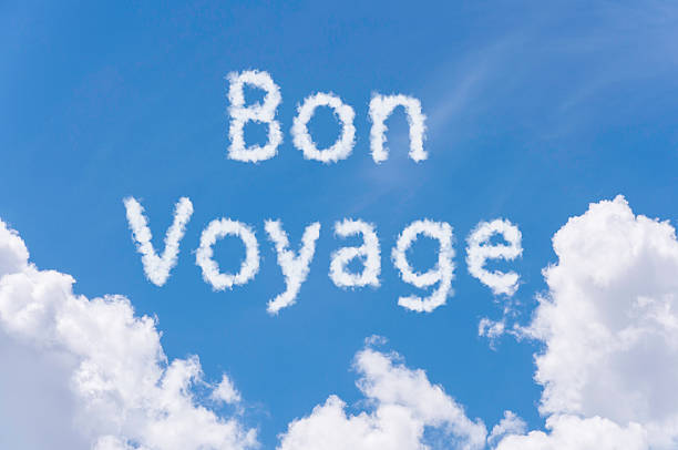 istock Bon Voyage concept, cloud text on blue sky background 476746978