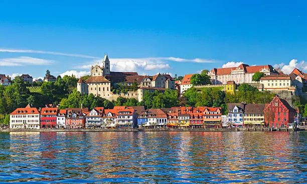 Picturesque views of the Meersburg embankment, Bodensee, Germany