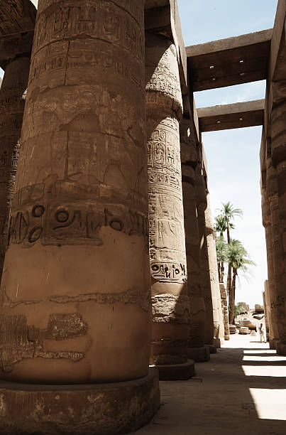 the great hypostyle hall of the temple of karnak. luxor, egypt. - agatha christie stok fotoğraflar ve resimler