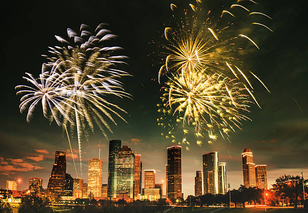 istock fireworks for a national holiday in Houston 476756850