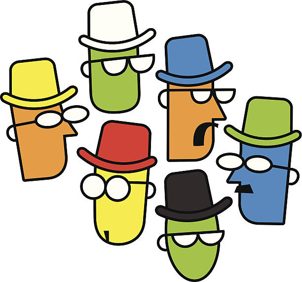 Six Thinking Men Transparent png in the zip. shareholders meeting stock illustrations