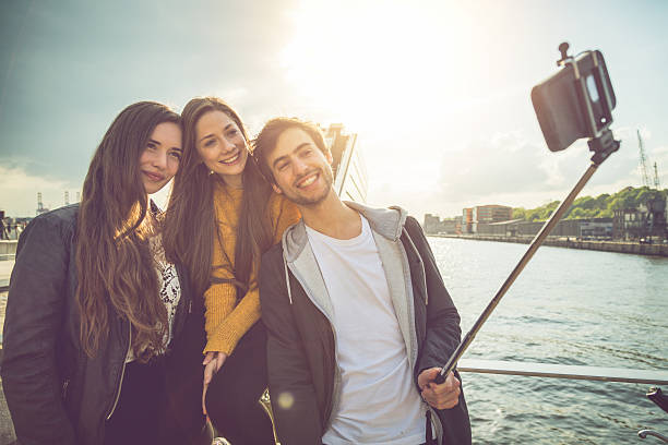 istock Friends taking a selfie stick in Hamburg 476757494
