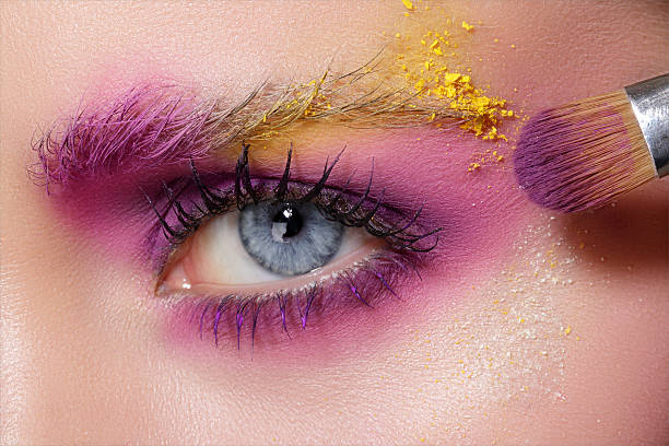 istock Close up on eyes , making colorful eyeshadows and eyeliner 476757582