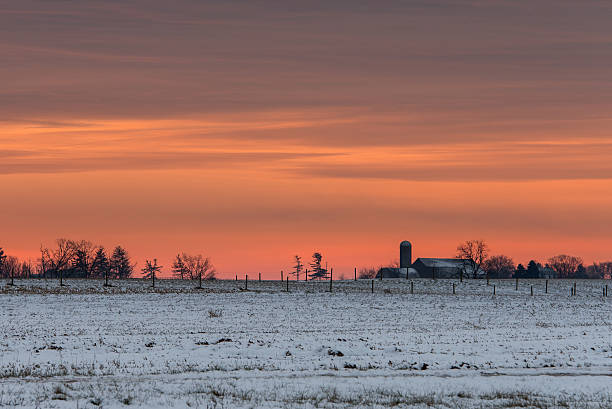 istock Snowy morning rural sunrise 476760521