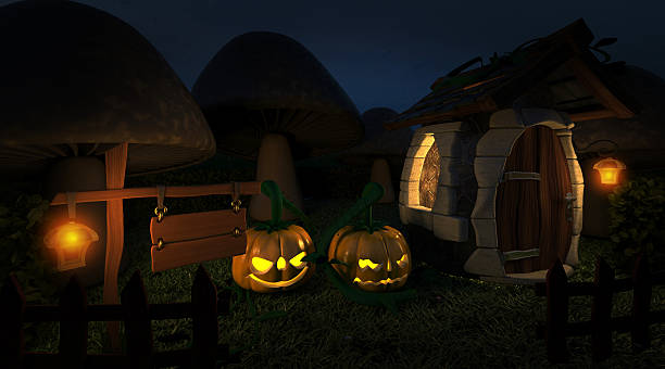 istock fantasy woodland cottage at halloween 476761559
