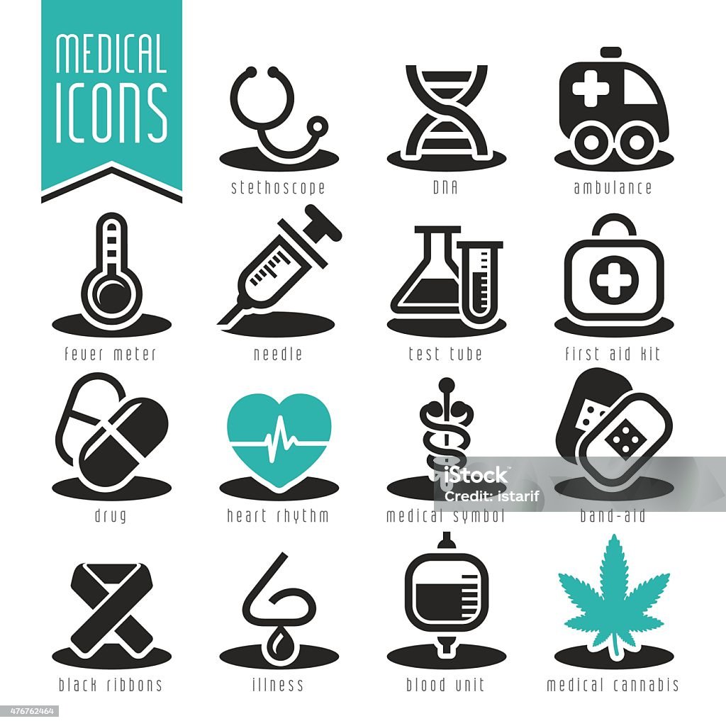 Medical icon set Health-related quality set of icons that can be used. 2015 stock vector
