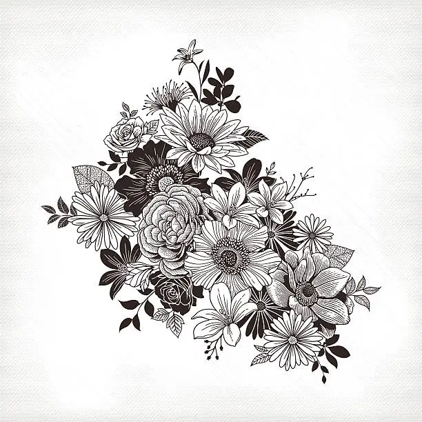 Vector illustration of Vintage Flowers
