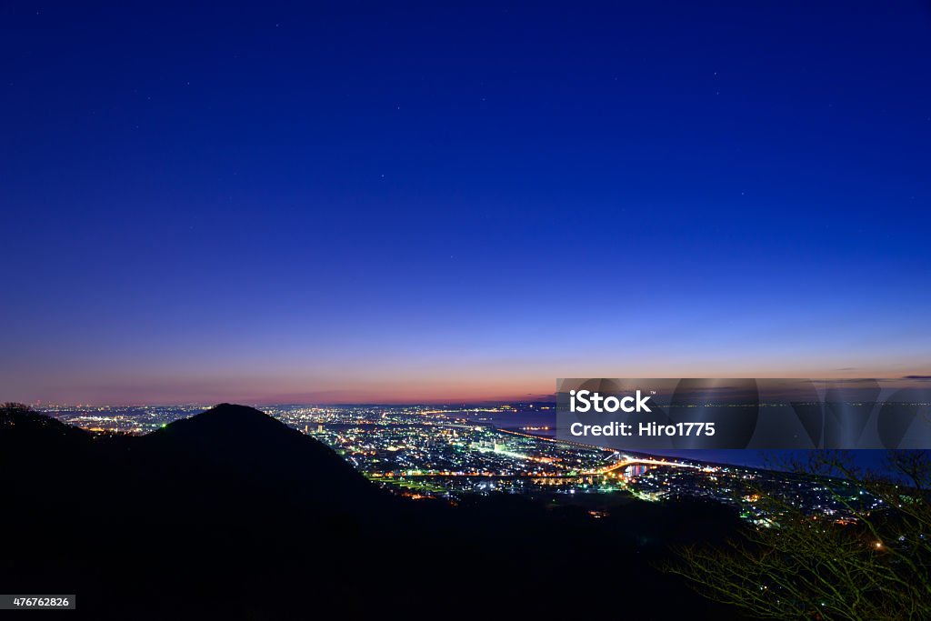 Night scene of Shonan Night scene from the Shonandaira Observatory in Hiratsuka, Kanagawa, Japan. Hiratsuka Stock Photo