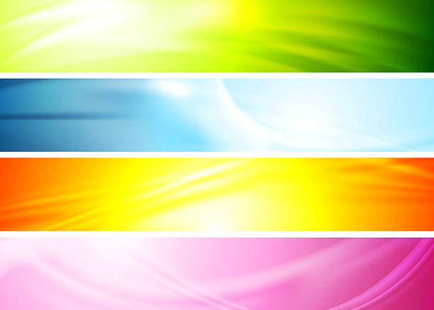 ilustrações de stock, clip art, desenhos animados e ícones de wavy banners abstrato colorido macio - blurred motion textured effect backgrounds abstract