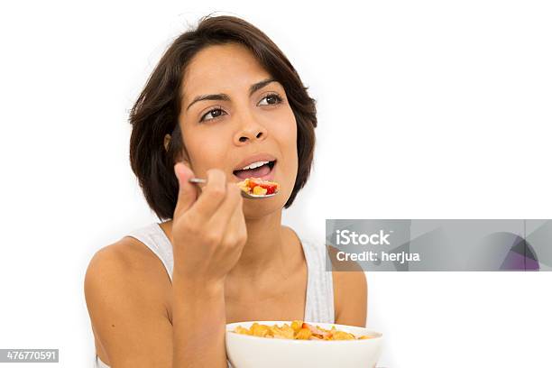 Attractive Woman Having Breakfast Stock Photo - Download Image Now - Adult, Beautiful People, Beauty