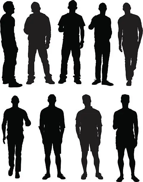Vector illustration of Casual men standing