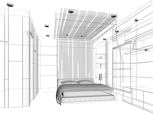 istock abstract sketch design of interior bedroom 476772192