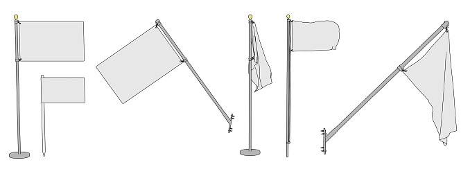 cartoon image of blank flags