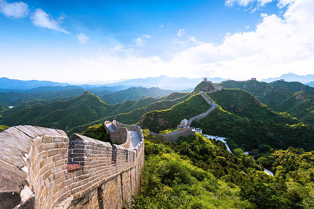 Great wall under sunshine during sunset Great wall under sunshine during sunset great wall of china photos stock pictures, royalty-free photos & images
