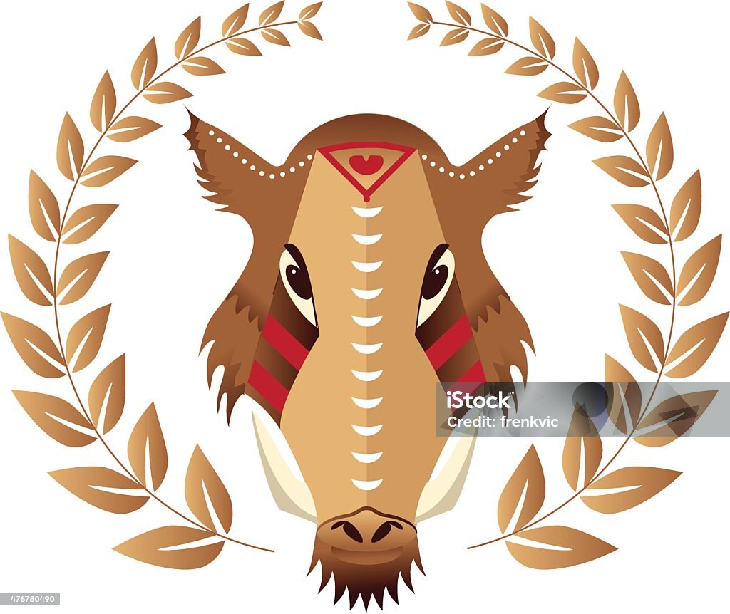 Cute Razorback Face Razorback Heads Mascot On Old Blue Wall Vector Illustration In Stock ...