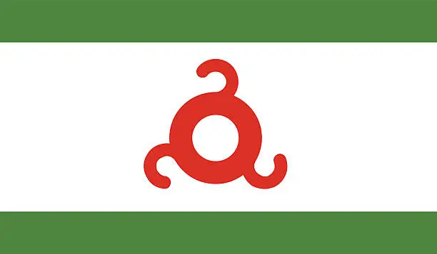 Vector illustration of Ingushetia flag