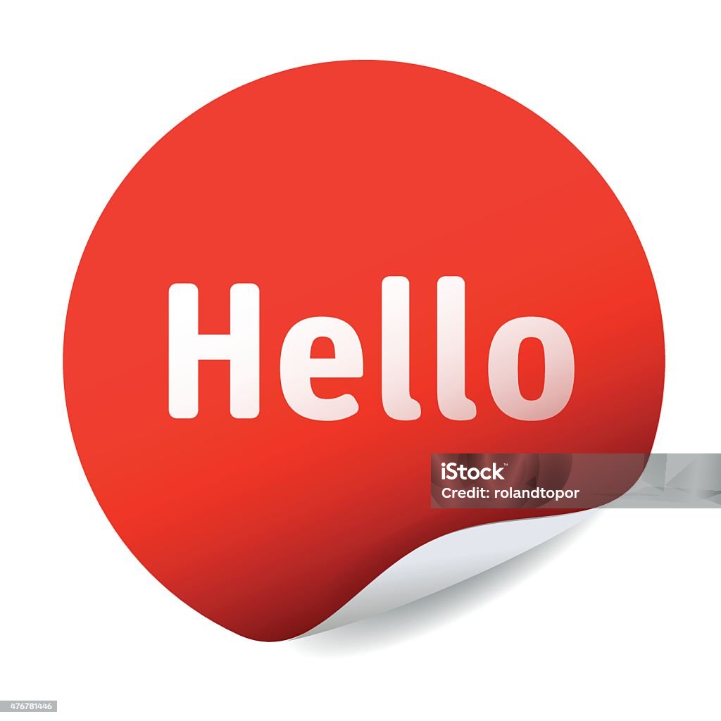 Hello Text Sticker Red Vector Sticker Text Hello Stock Illustration - Download Image Now ...