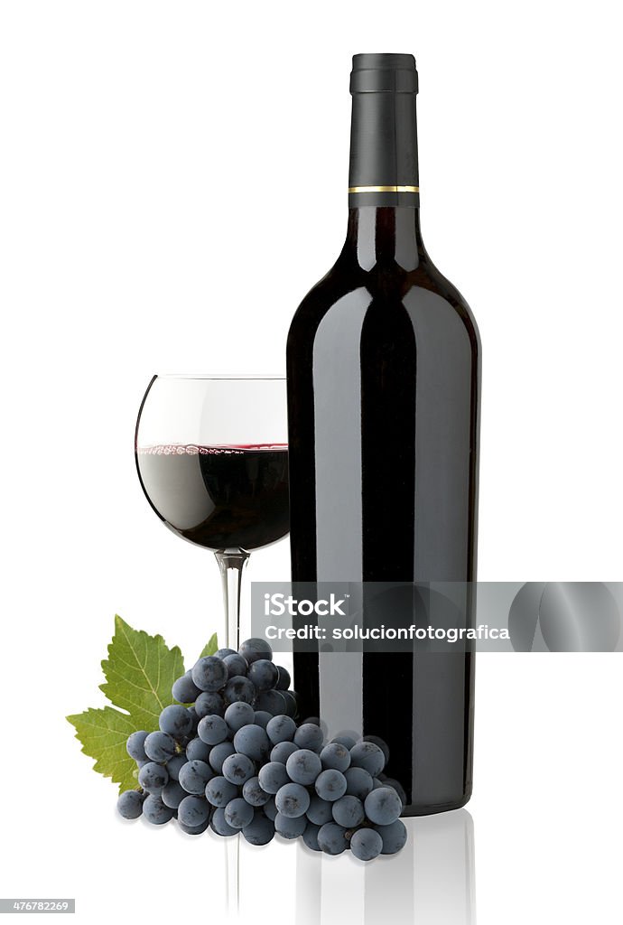 Copo e garrafa de vinho tinto - Foto de stock de Garrafa de Vinho - Garrafa royalty-free