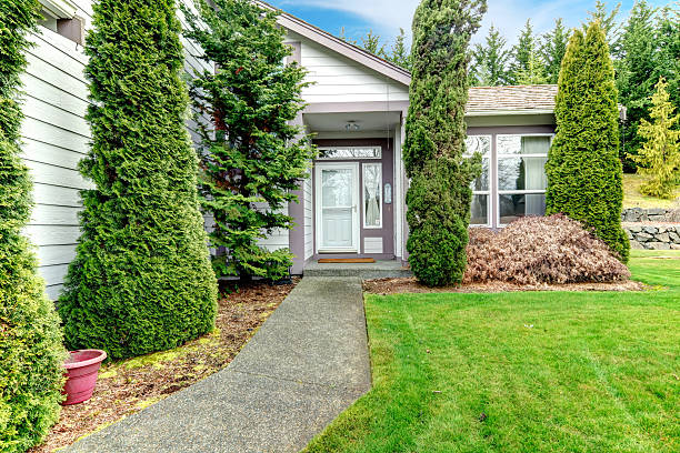 istock Clapboard siding house. Entrance 476786243