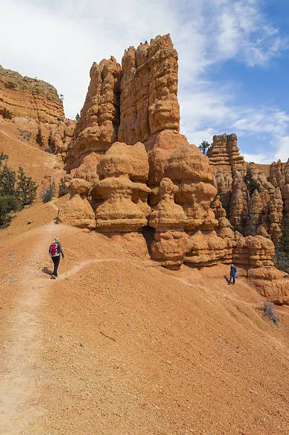 Photo of Man and Young Woman explore Red Canyon Utah