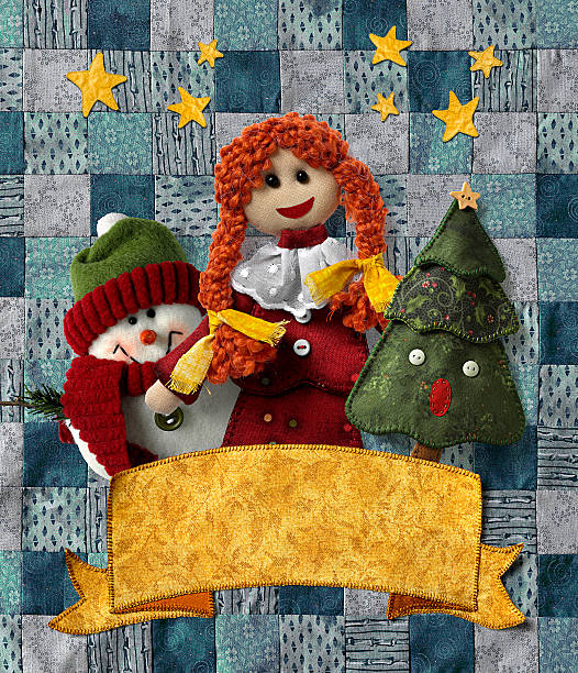 patchwork de noël - christmas quilt craft patchwork photos et images de collection