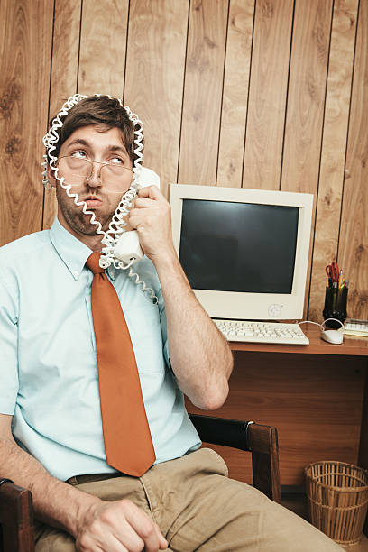 Office Worker Tied Up in Phone