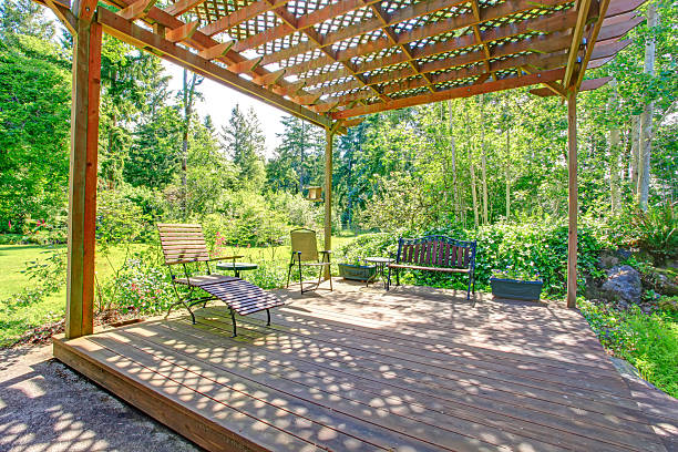 istock Stunning view from backyard farm pergola 476793833