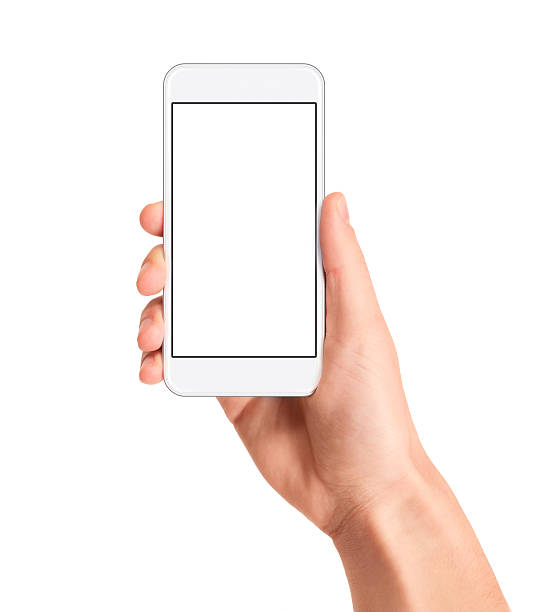 istock Man hand holding the white smartphone with blank screen 476798550