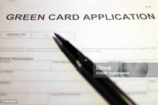 Green Card Application Stock Photo - Download Image Now - 2015, Abstract, American Culture