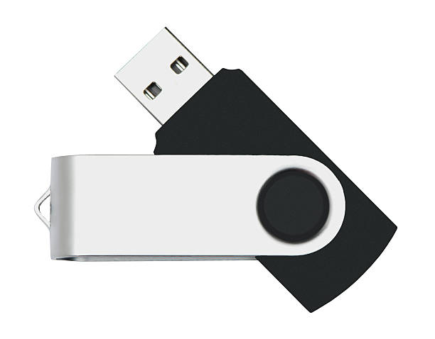 black foading thumb drive mit clipping path - usb stock-fotos und bilder