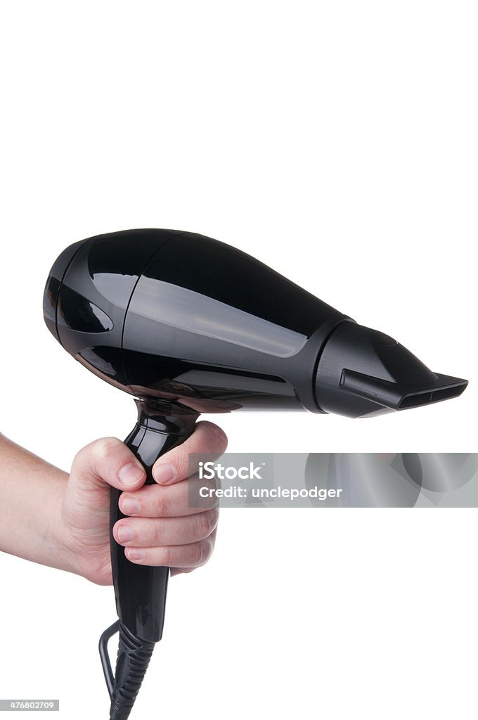 Mão a segurar num hairdryer - Royalty-free Botão - Artigo de costura Foto de stock