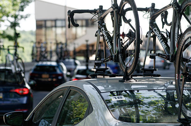 Philadelphia, PA, USA - June 7, 2015; Support caravan is seen driving along the Northbound Kelly Drive section of the course of the 2015 Philadelphia International Cycling classic bike race, held on the urban streets of (partly) Northwest Philadelphia, PA. (photo by Bastiaan Slabbers)