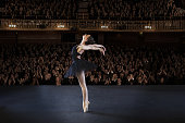 Ballerina performing on stage in theater