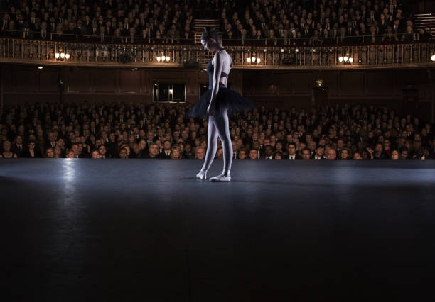 istock Ballet dancer performing on stage in theater 476806675