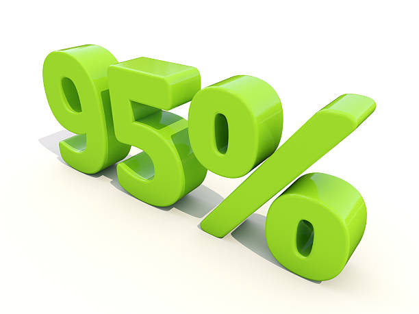 istock 95% percentage rate icon on a white background 476807459