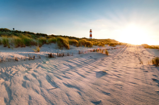 The lighthouse List East on Sylt. It was constructed in 1857 and is located on the peninsula Ellenbogen near the city of List. From the lighthouse the Danish coast can be seen.