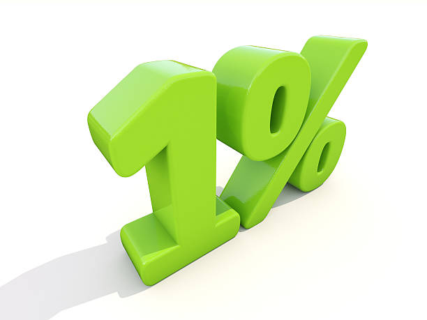 istock 1% percentage rate icon on a white background 476808097