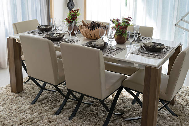 istock dining table and comfortable chairs in modern home with elegant 476810348